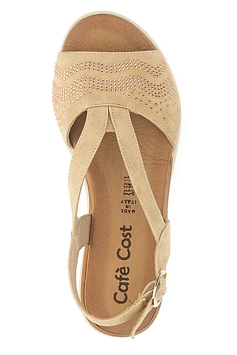 Sandali Beige con Brillantini e Platform CAFE COST 182465148 miniatura 3