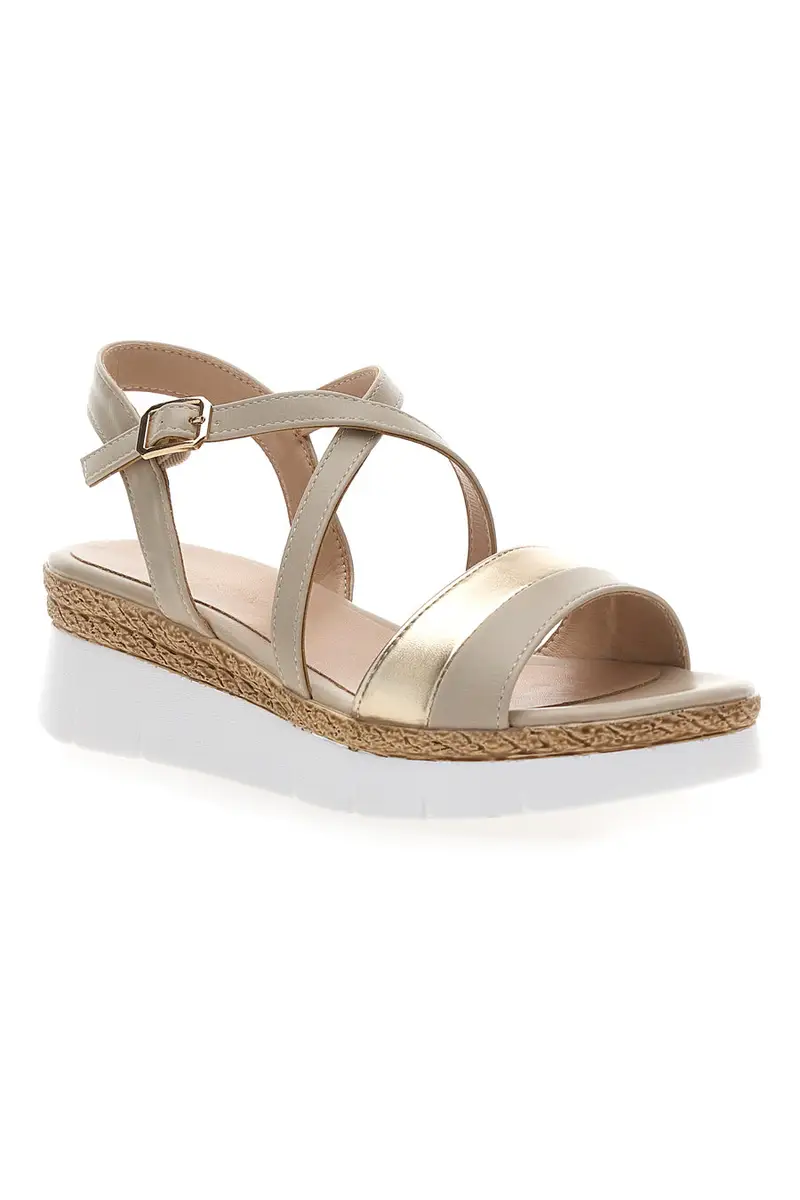 Sandali Beige Con Cinturino e Platform Mariella Burani 51301 miniatura 2