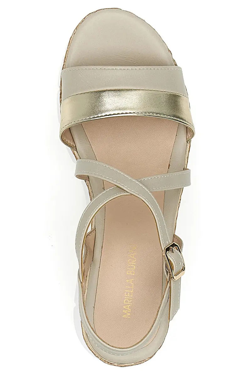 Sandali Beige Con Cinturino e Platform Mariella Burani 51301 miniatura 3
