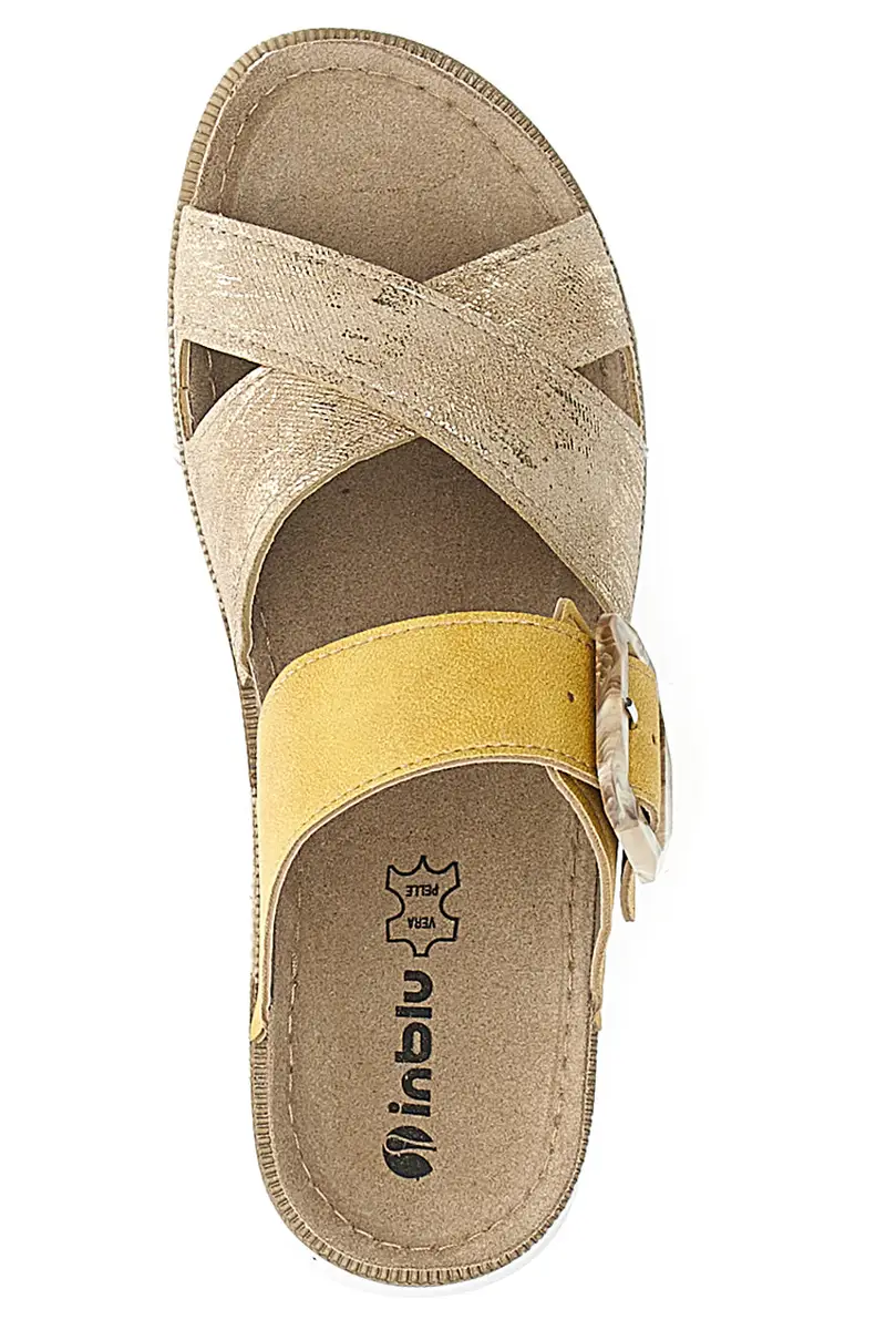 Sandali beige con fibbia comfort Inblu 46 CN miniatura 3