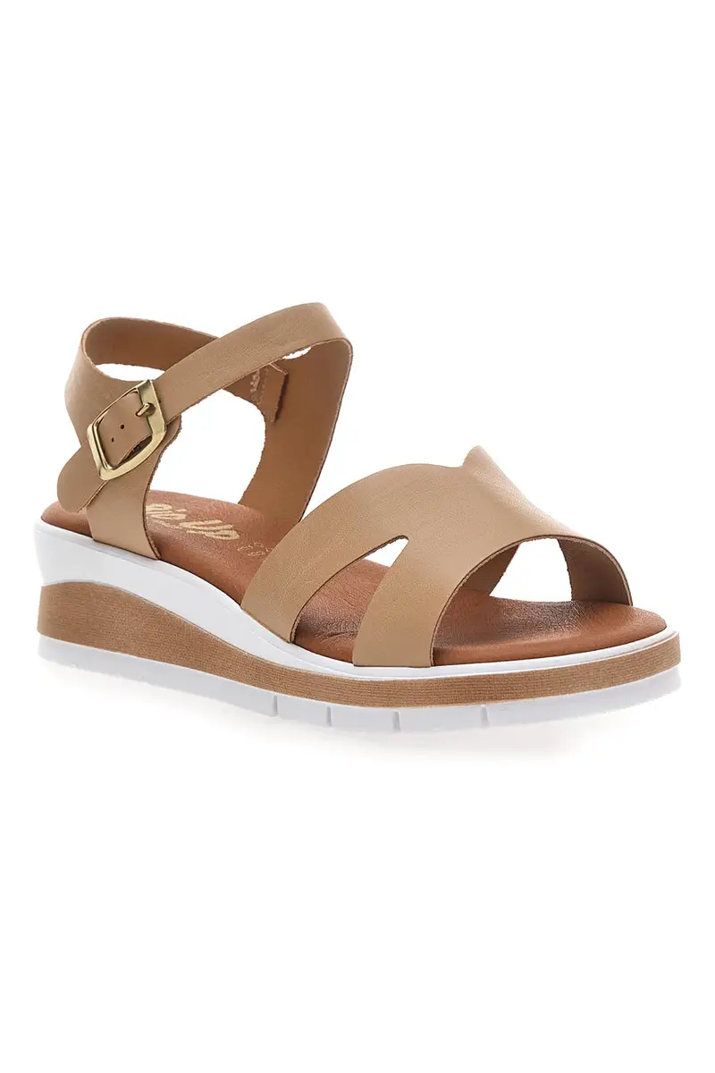 Sandali beige con plantare anatomico e cinturino Bio Up 403 miniatura 2