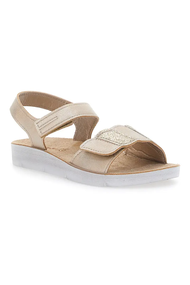 Sandali Beige Oro Con Chiusura Strappo Inblu 25 Cj miniatura 2