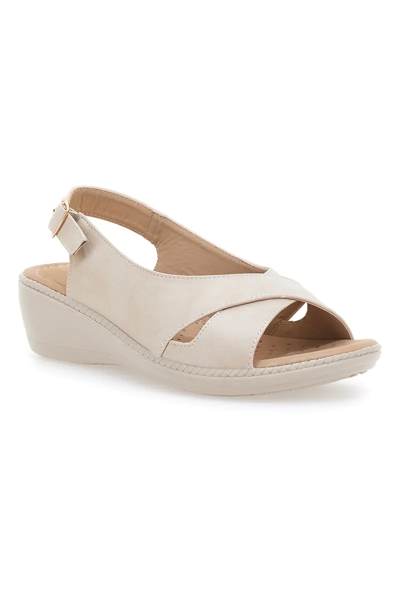 Sandali Beige Slingback Con Platform Mio Tempo MIN9180 miniatura 2