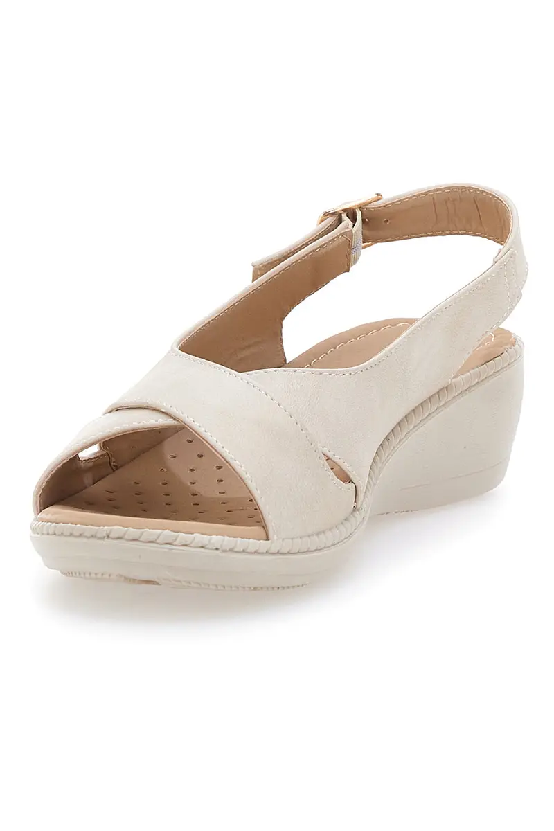 Sandali Beige Slingback Con Platform Mio Tempo MIN9180 miniatura 3
