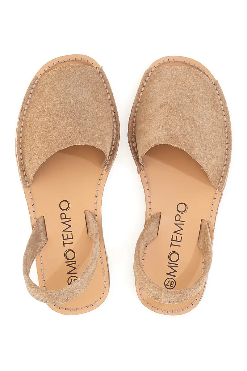 Sandali beige stile menorquina in tessuto Mio Tempo 35 miniatura 3