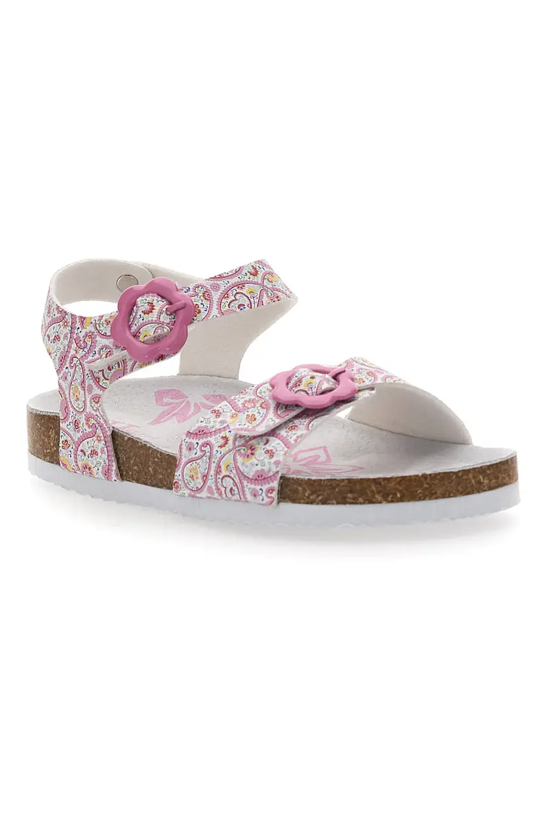 Sandali bianchì con fantasia rosa con fibbie regolabili Pitt Kids 14503 miniatura 2