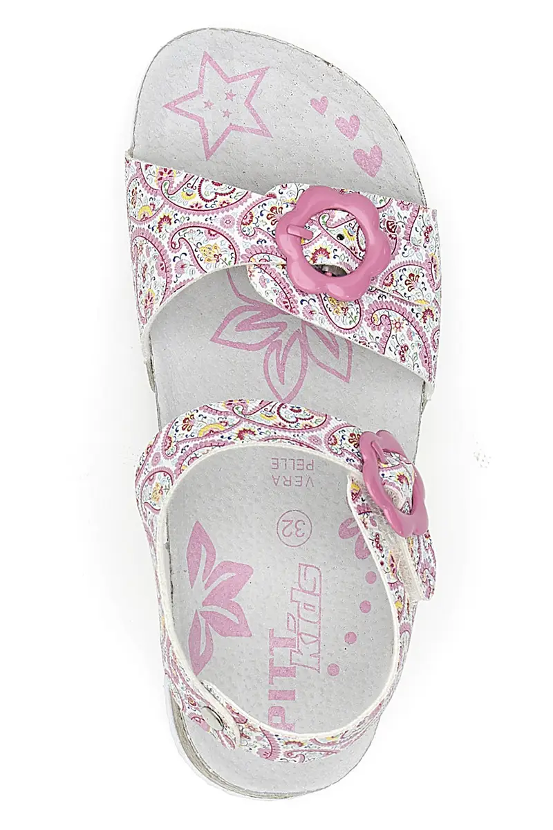 Sandali bianchì con fantasia rosa con fibbie regolabili Pitt Kids 14503 miniatura 3