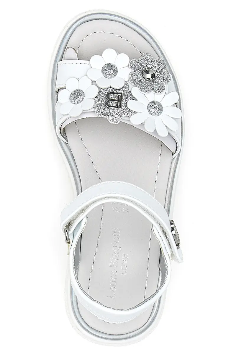 Sandali bianche e argento con applicazioni floreali Laura Biagiotti 96109489 miniatura 3