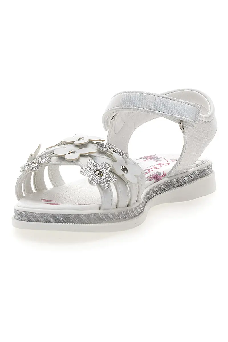 Sandali Bianchi con Applicazioni Floreali Grazie 14339 miniatura 3