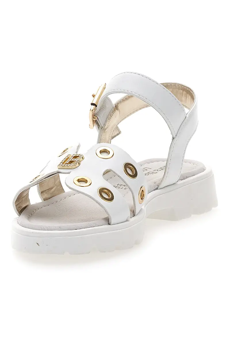 Sandali bianchi con borchie oro e suola chunky Laura Biagiotti AG1728316313 miniatura 3