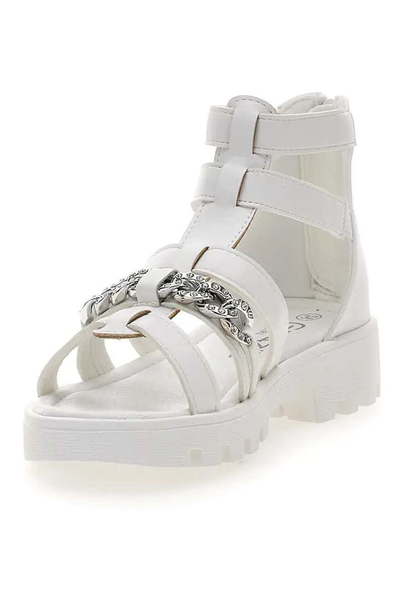 Sandali Bianchi Con Cerniera Grazie 14355 miniatura 3