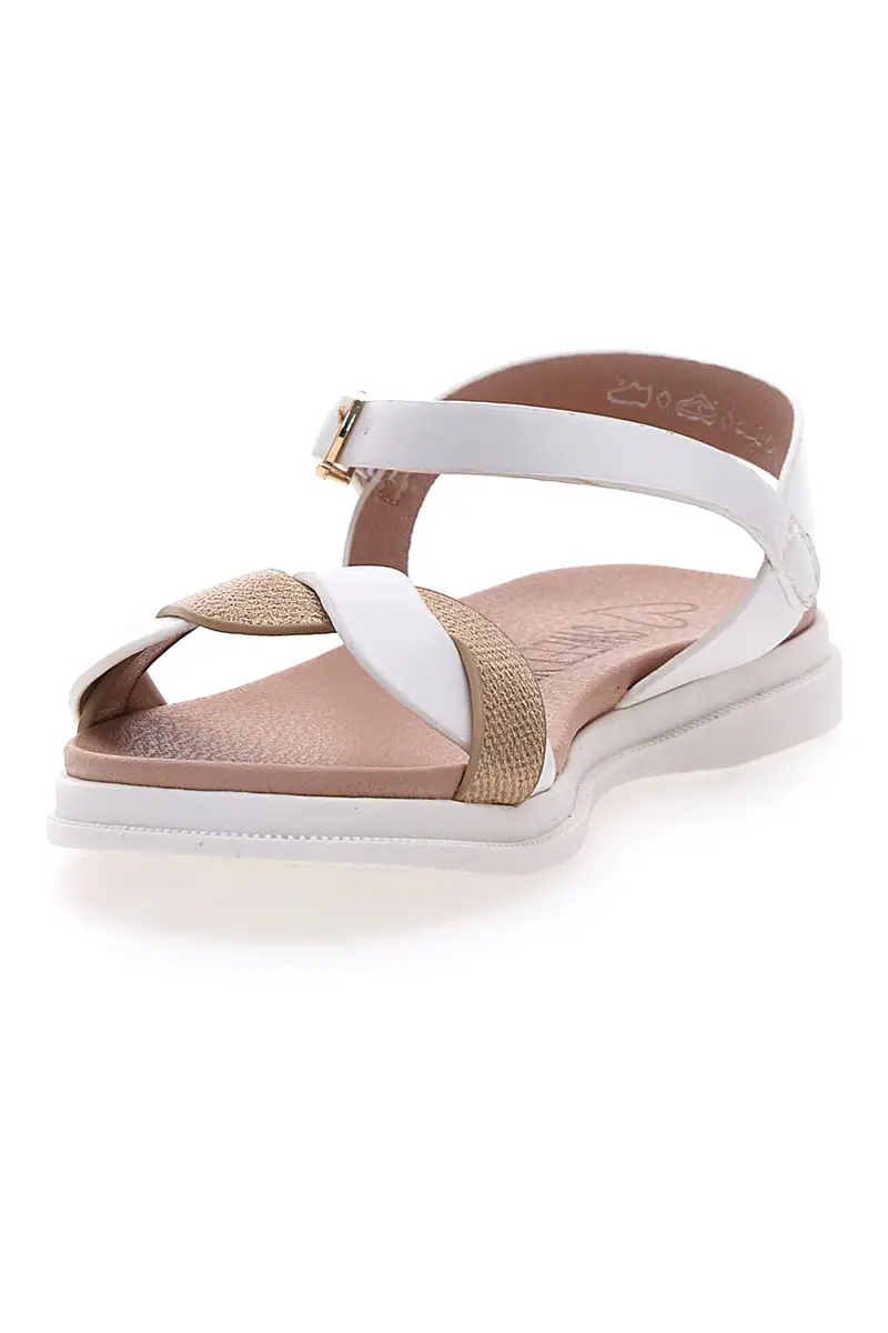 Sandali bianchi con cinturino e suola morbina SWEET YEARS 0242 miniatura 3