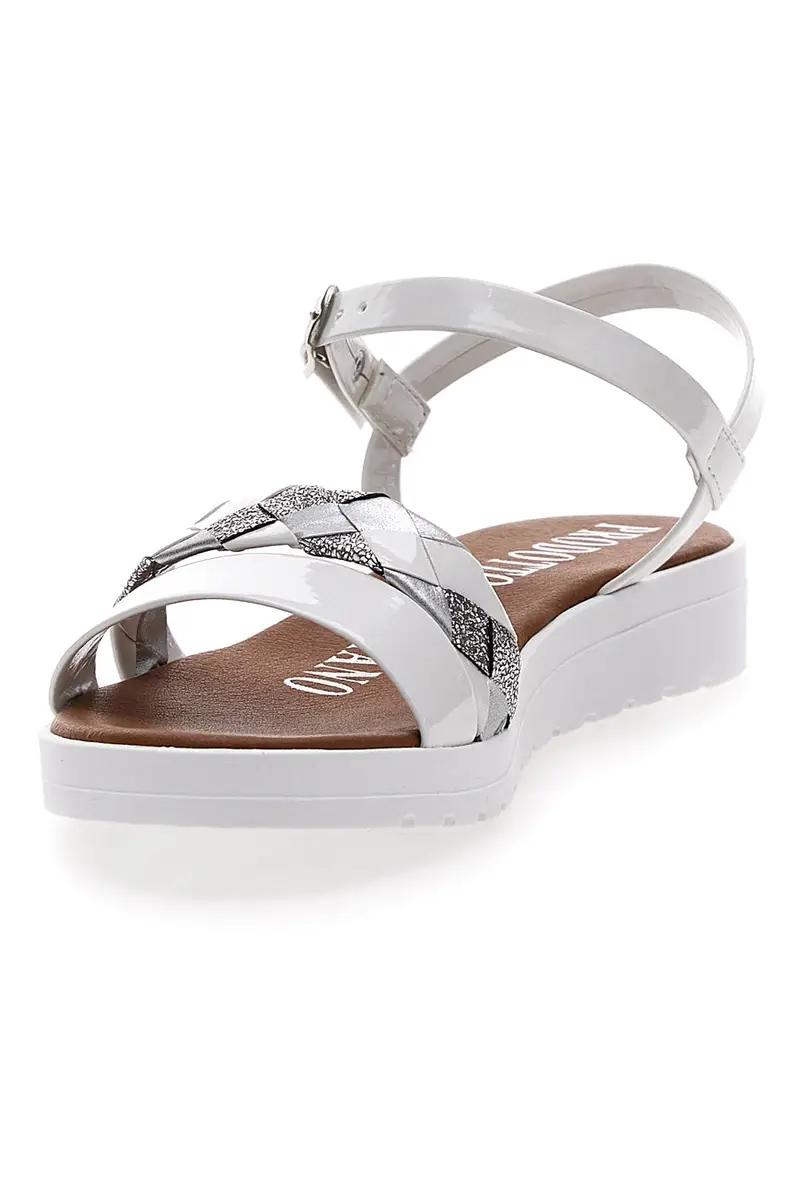 Sandali Bianchi con Cinturino Made in Italy Mio Tempo 8187 miniatura 3