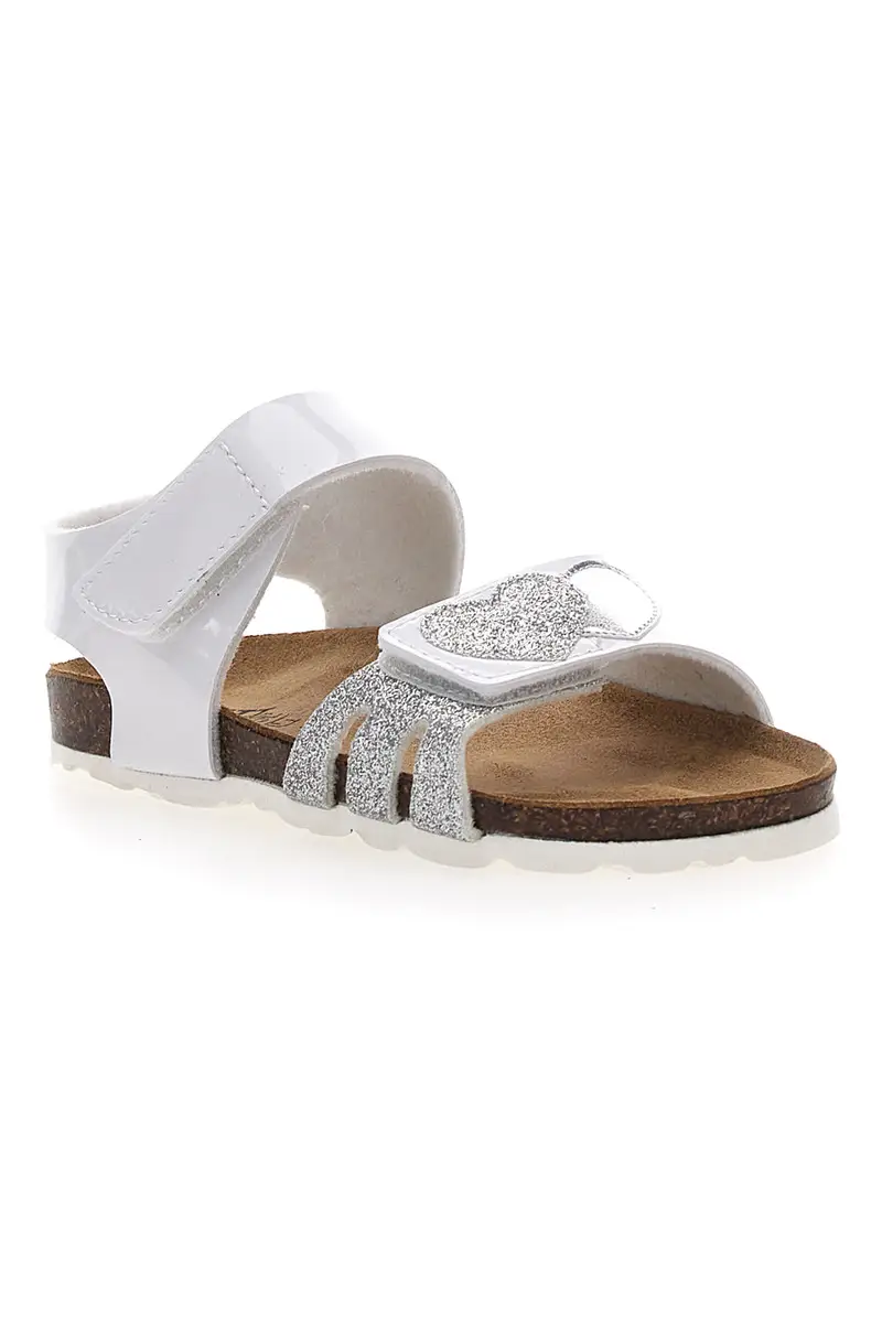 Sandali Bianchi con Cuori Argento e Velcro PITT KIDS 45260TWV miniatura 2
