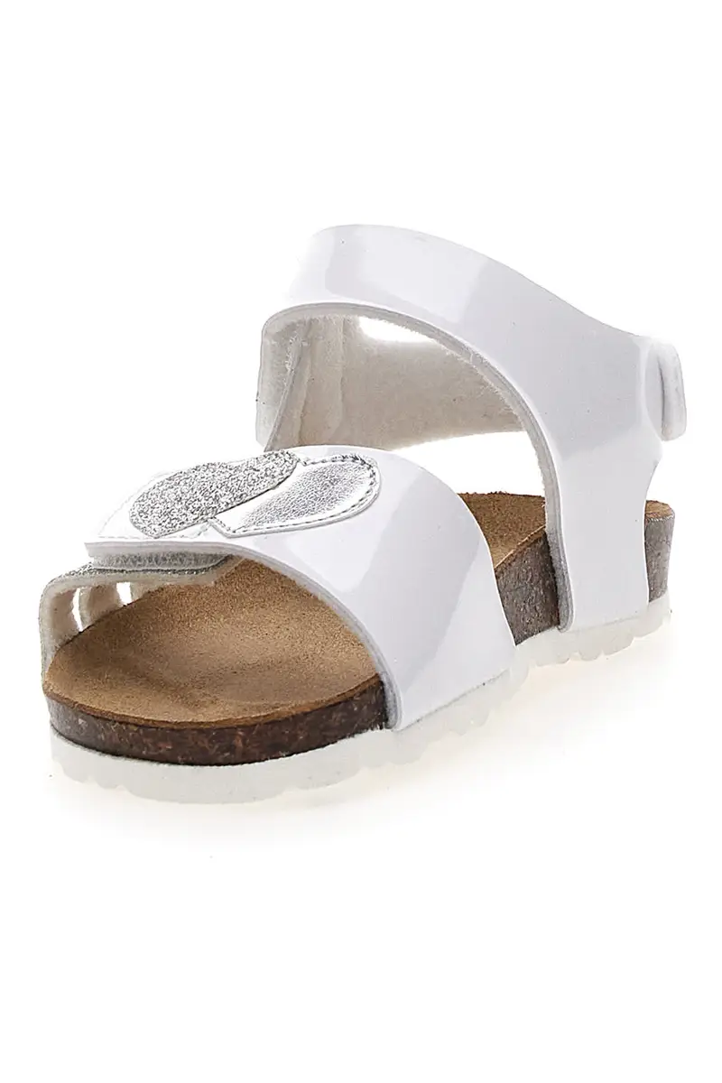 Sandali Bianchi con Cuori Argento e Velcro PITT KIDS 45260TWV miniatura 3