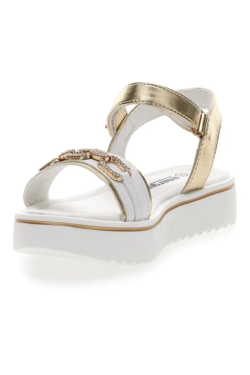 Sandali Bianchi Con Dettagli Oro Energy 539 miniatura 3
