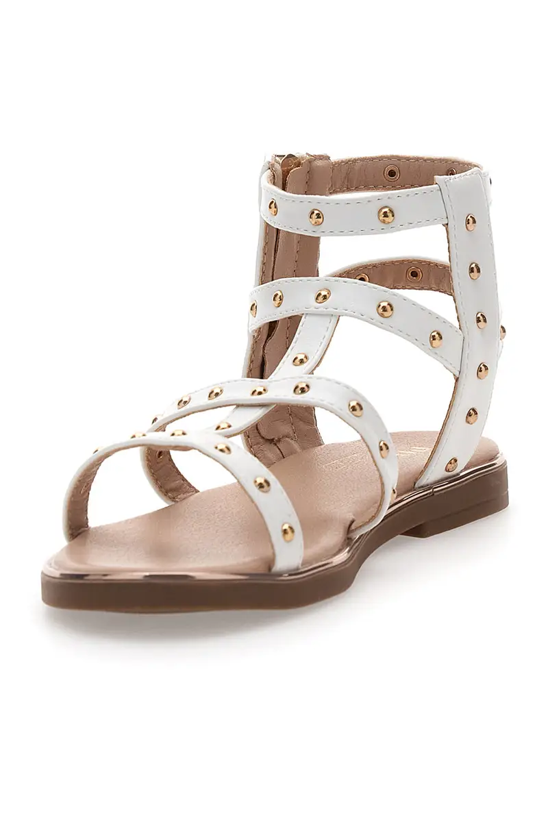 Sandali bianchi con dettagli oro Pitt Kids 39G2537S miniatura 3