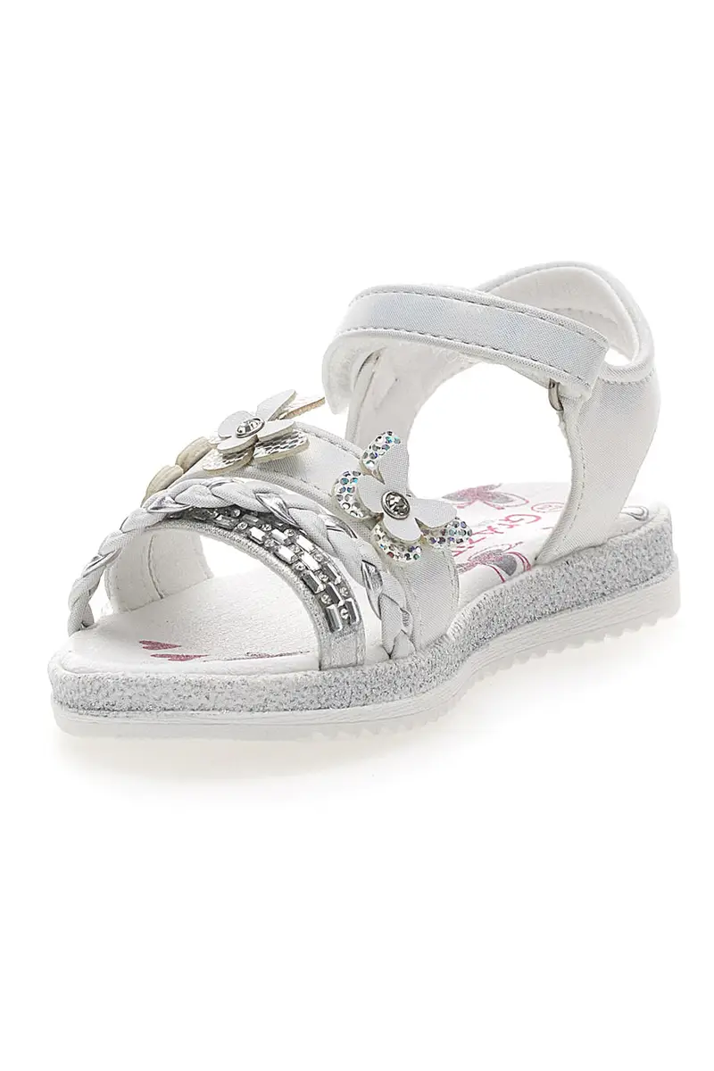 Sandali Bianchi con Farfalle Decorative e Chiusura a Velcro GRAZIE GIRL 14330 miniatura 3