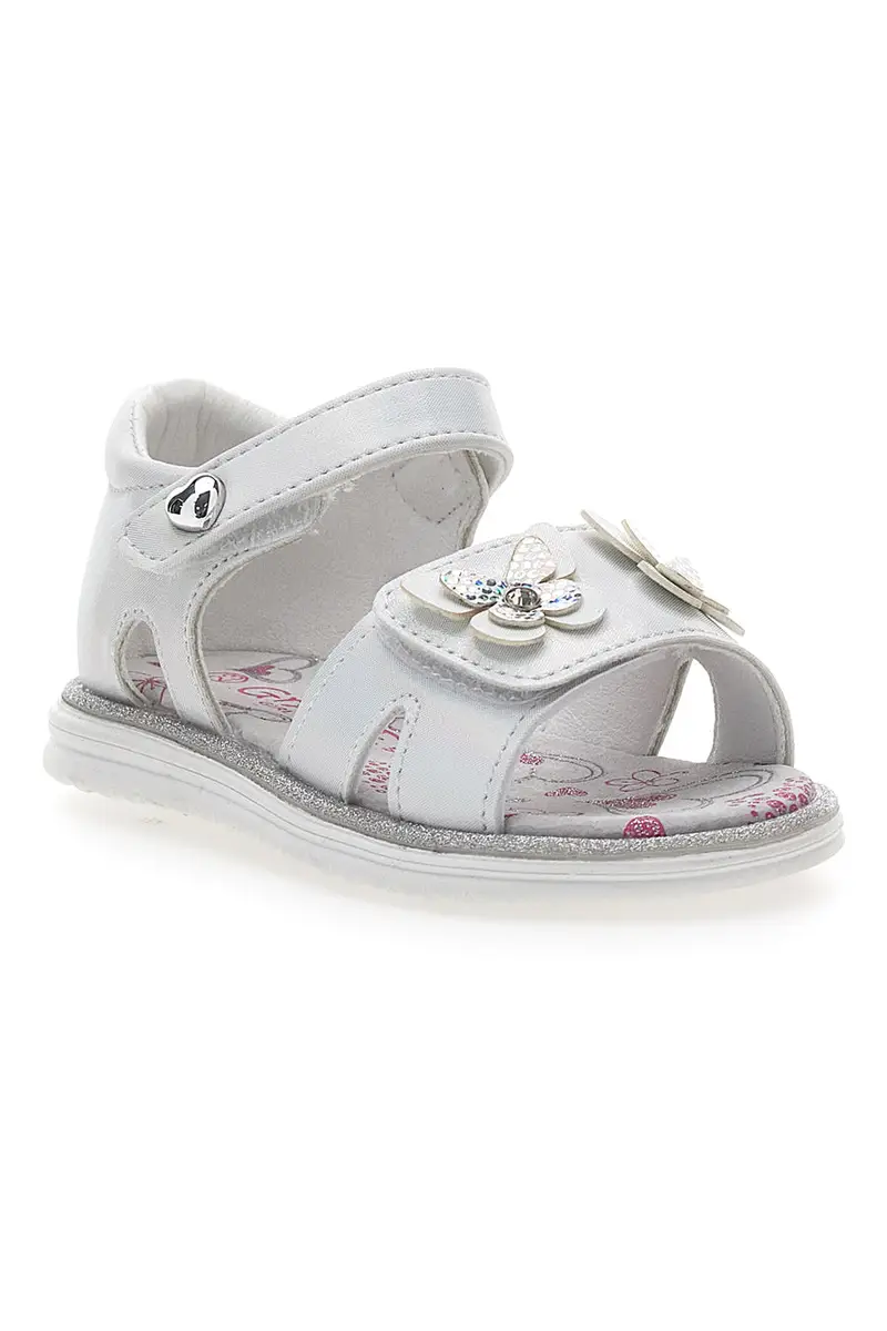 Sandali Bianchi con Farfalle e Doppio Velcro GRAZIE GIRL 15018 miniatura 2
