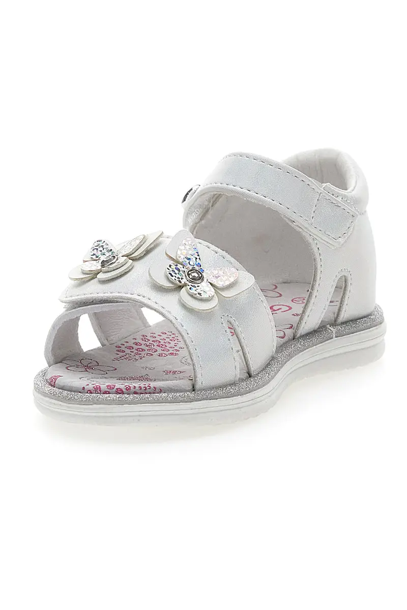 Sandali Bianchi con Farfalle e Doppio Velcro GRAZIE GIRL 15018 miniatura 3