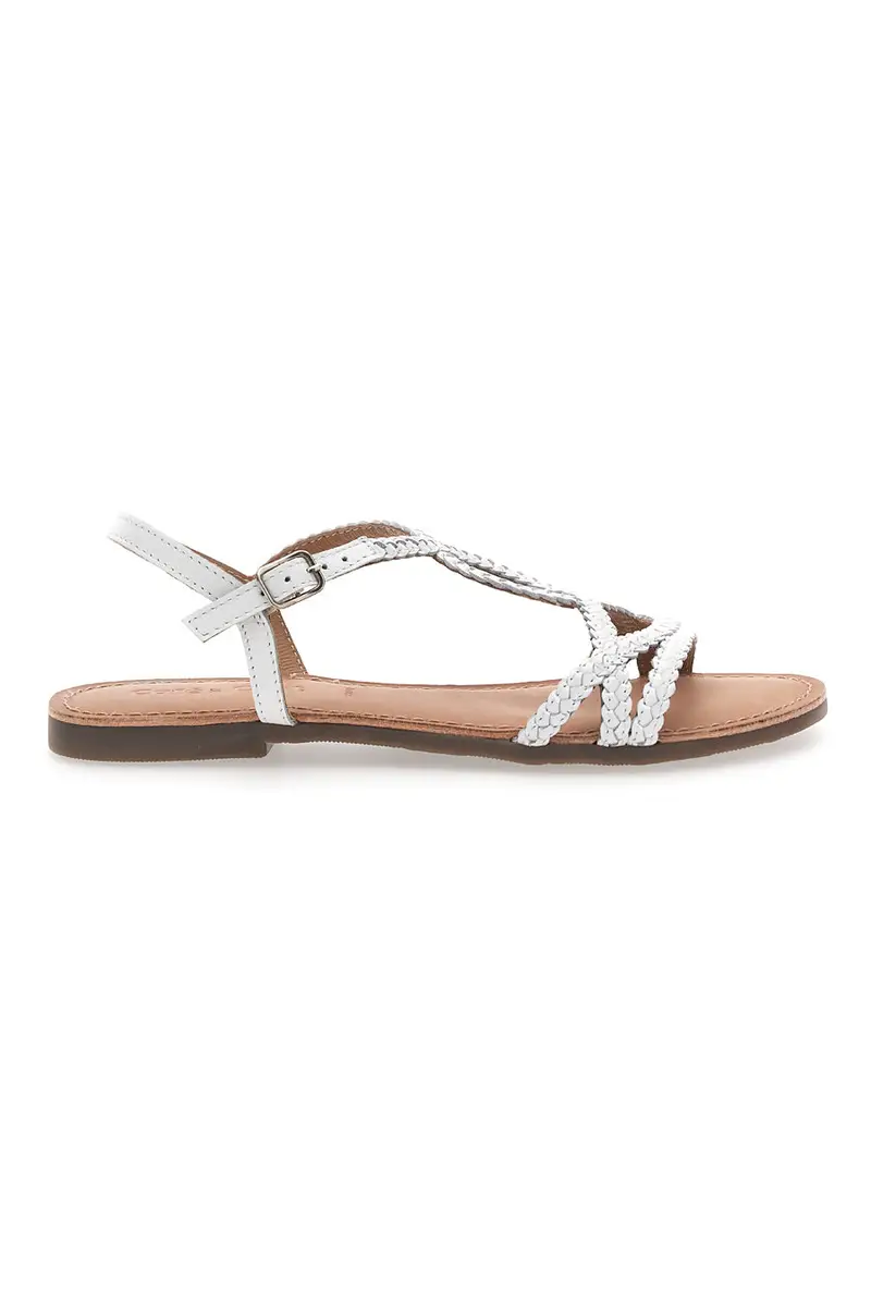 Sandali bianchi con fascette sottili e cinturino alla caviglia CAFÈ COST 95156