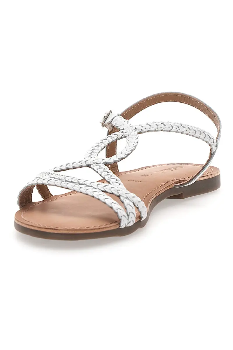 Sandali bianchi con fascette sottili e cinturino alla caviglia CAFÈ COST 95156 miniatura 3