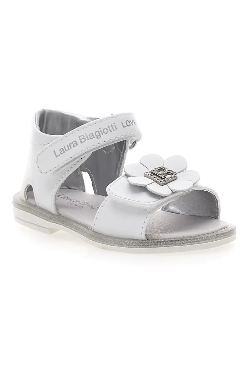 Sandali bianchi con fiocco decorativo e velcro LAURA BIAGIOTTI 96319492 miniatura 2