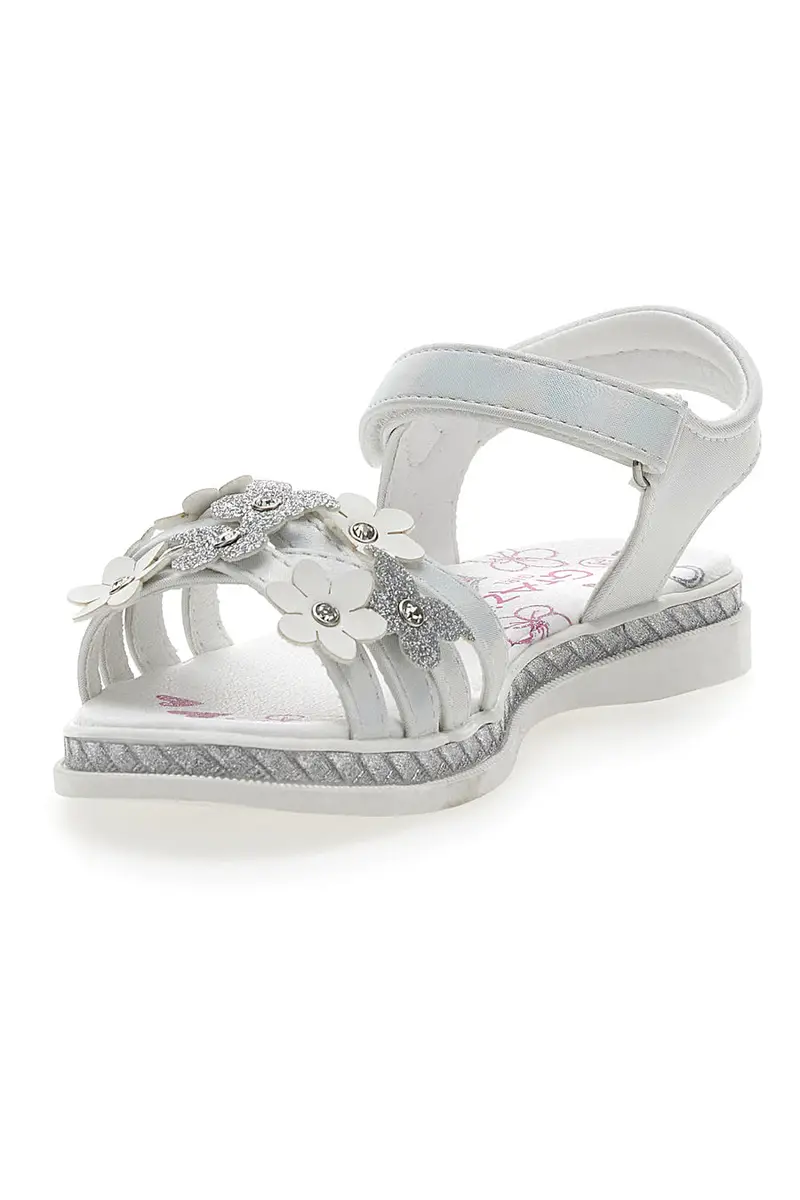 Sandali Bianchi con Fiori Grazie Girl 14339 miniatura 3