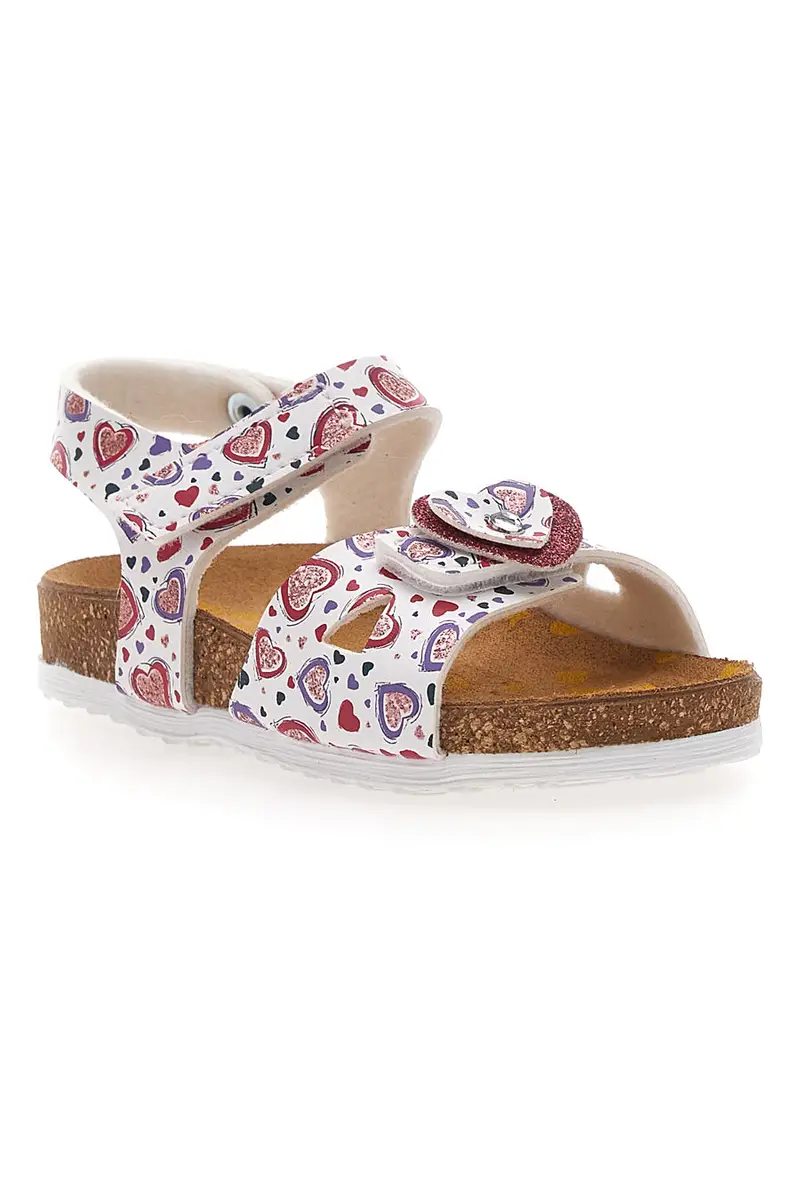 Sandali bianchi con stampa cuori Pittarello Bio 257A745SR miniatura 2