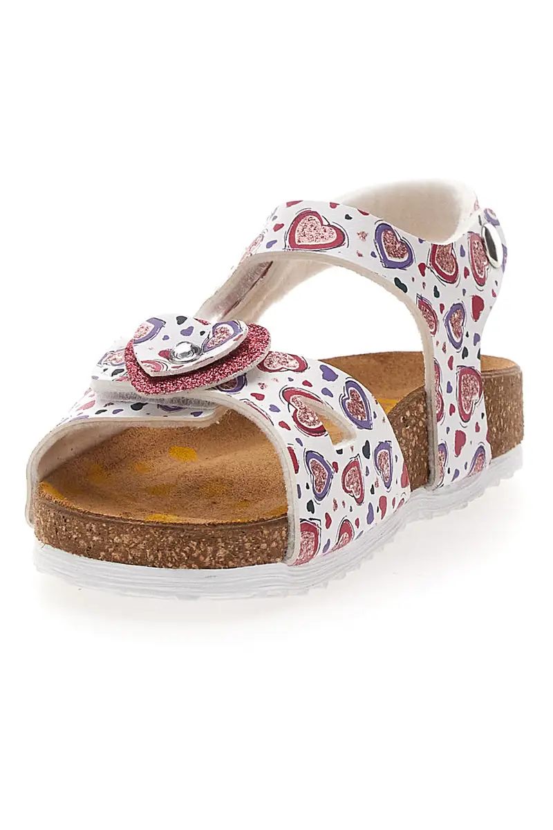 Sandali bianchi con stampa cuori Pittarello Bio 257A745SR miniatura 3