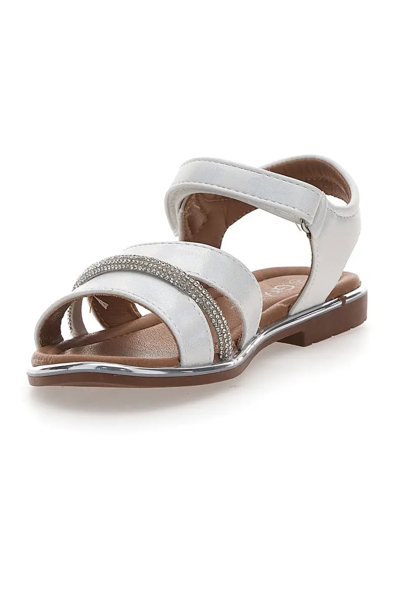 Sandali Bianchi Con Strappo in Velcro Grazie 15025 miniatura 3