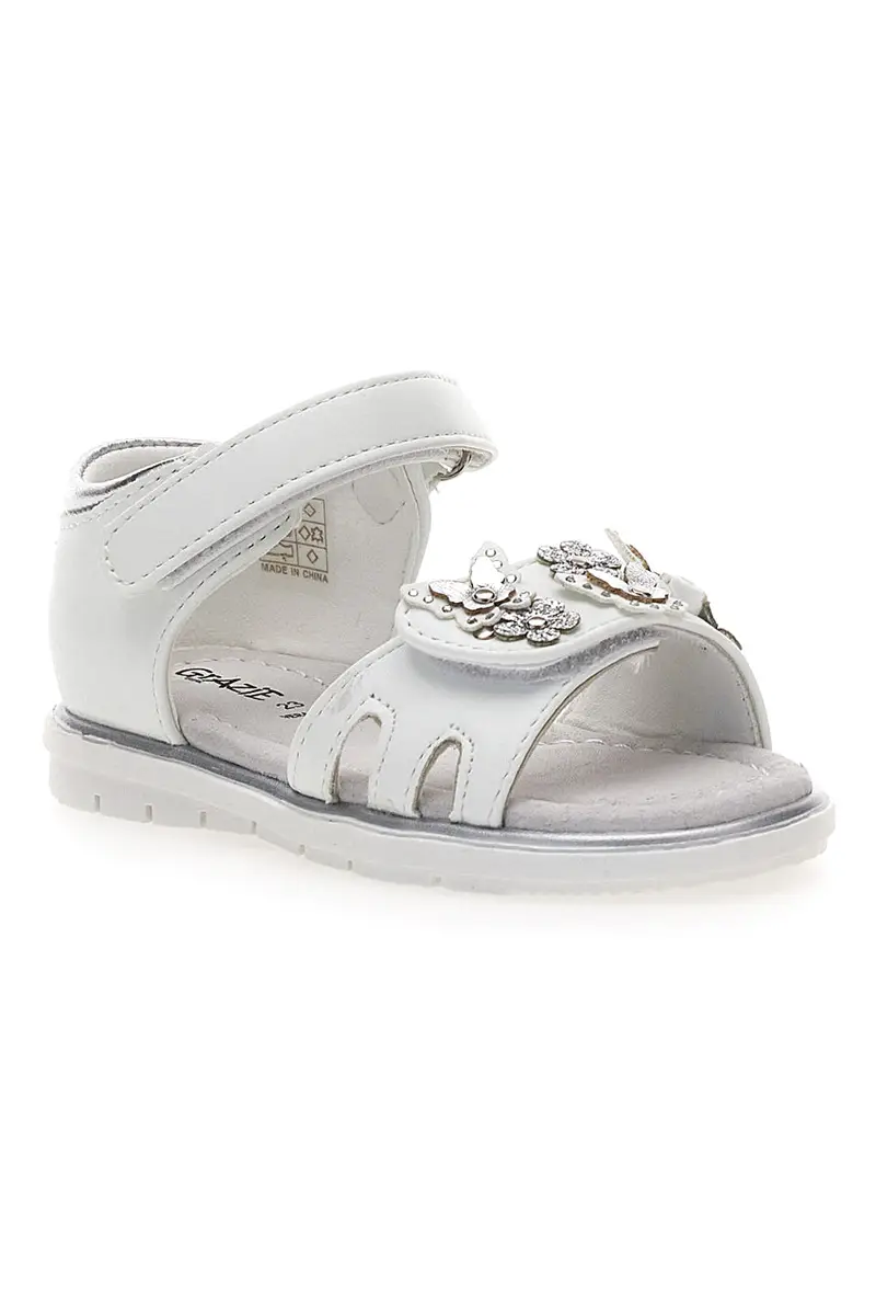 Sandali Bianchi Con Strappo in Velcro Grazie 200C355 miniatura 2