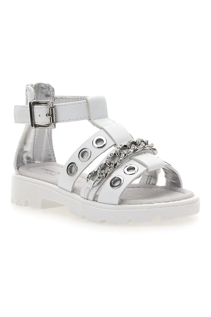 Sandali bianchi con strass e borchie silver Laura Biagiotti AG1728616312 miniatura 2
