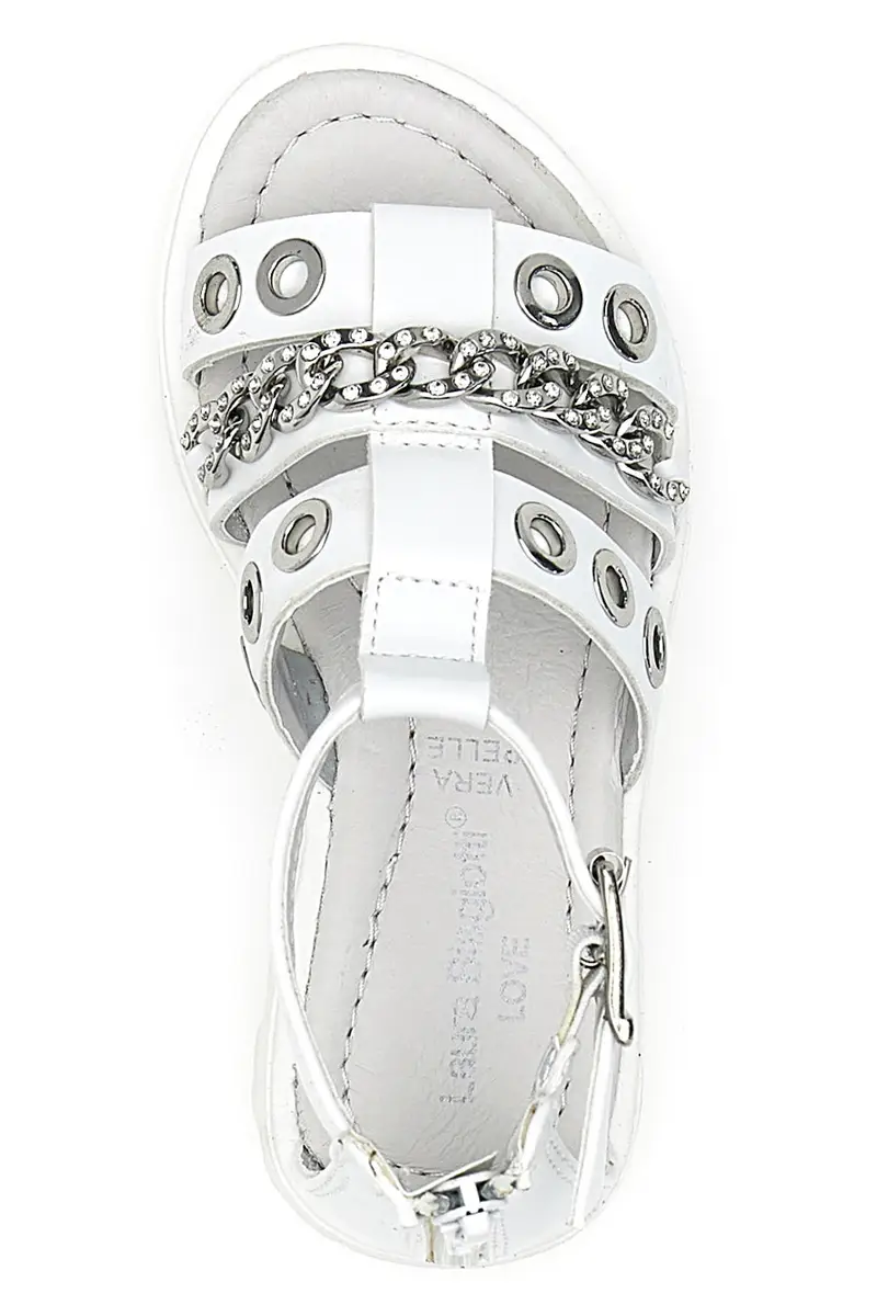 Sandali bianchi con strass e borchie silver Laura Biagiotti AG1728616312 miniatura 3