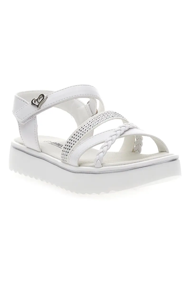 Sandali bianchi con strass e cuore ENERGY E532 miniatura 2