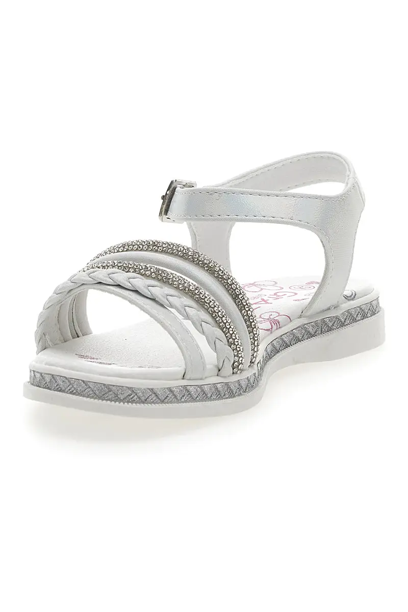 Sandali Bianchi con Strass Grazie Girl 14327 miniatura 3