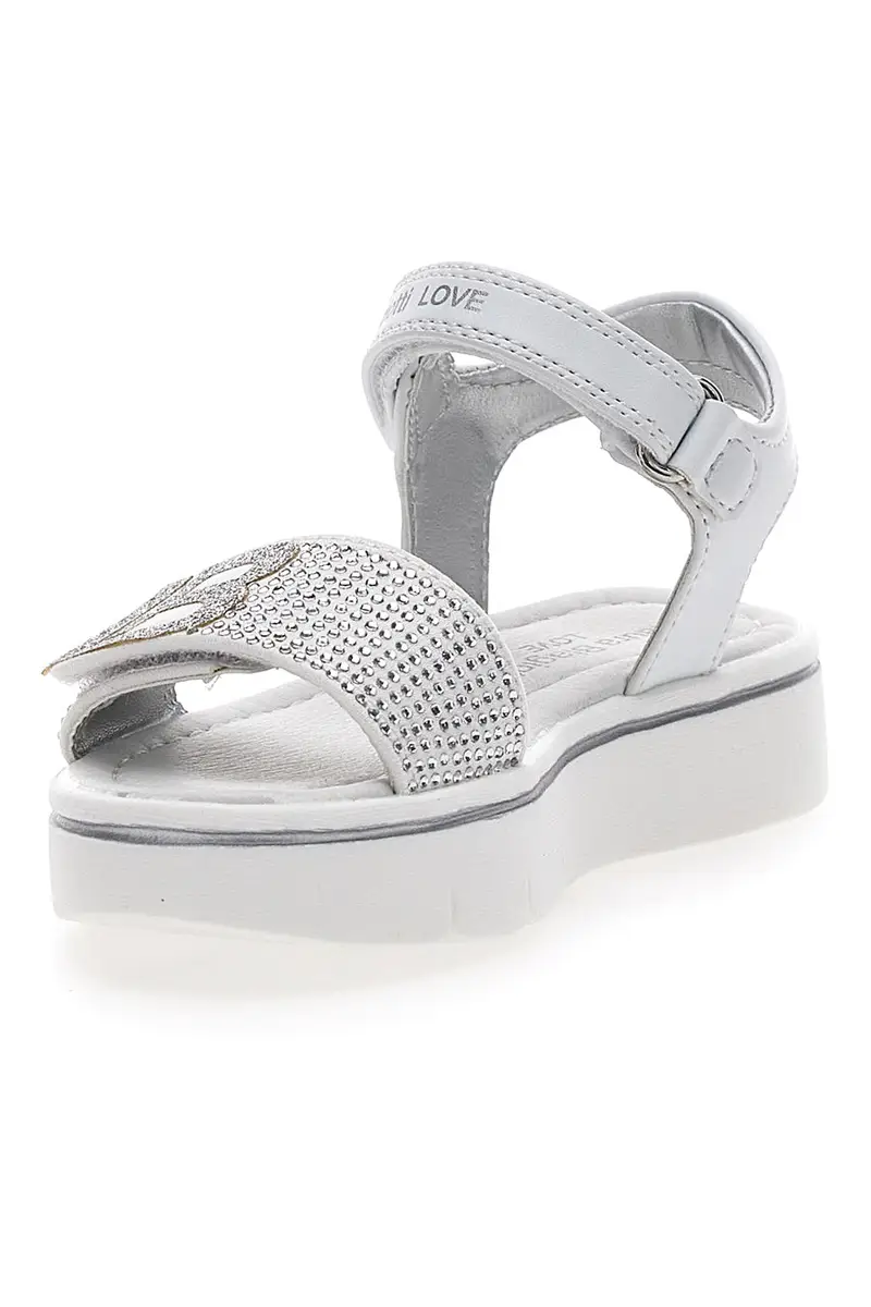 Sandali Bianchi con Strass Laura Biagiotti 9044 miniatura 3