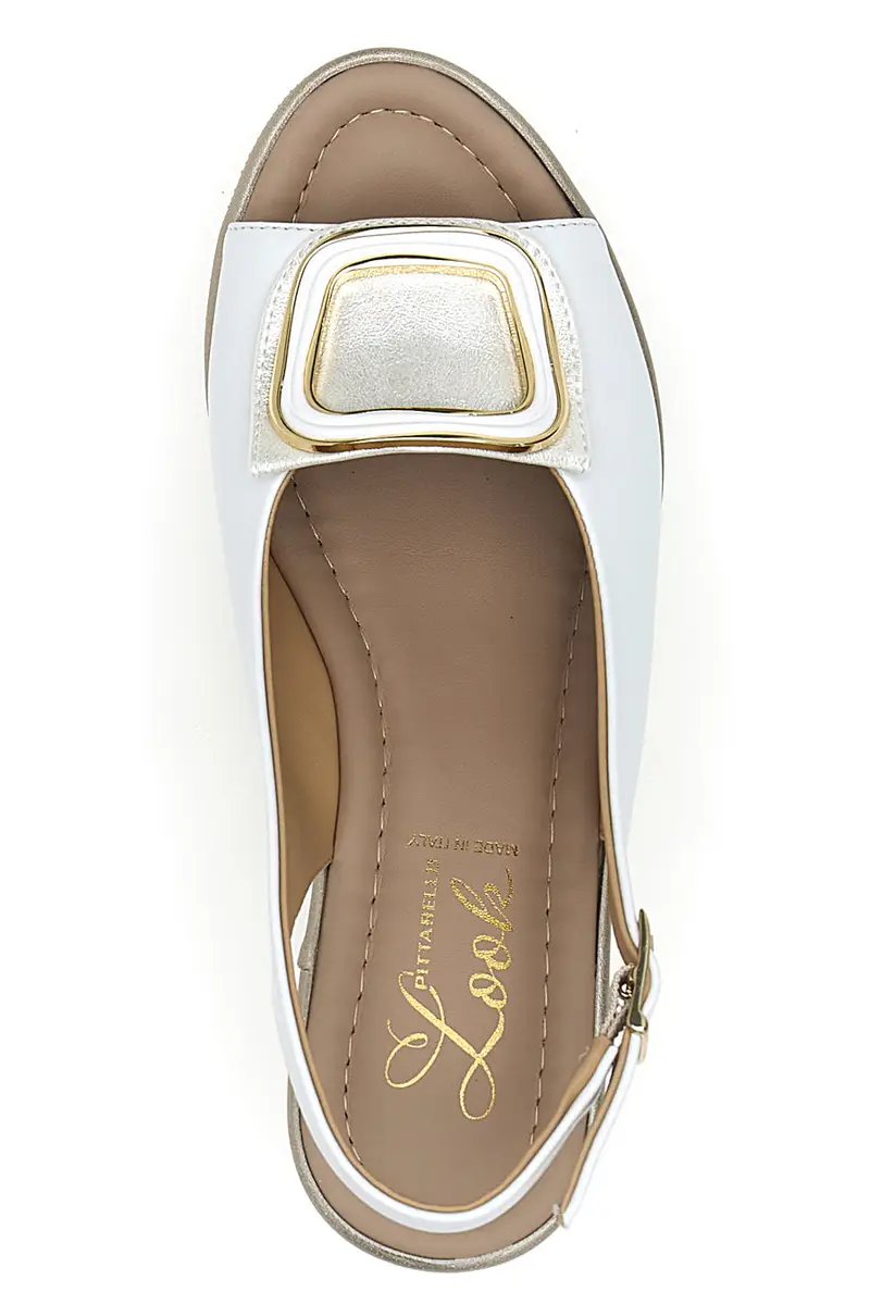 Sandali bianchi con zeppa e maxi fibbia Pittarello Look MK3197352 miniatura 3