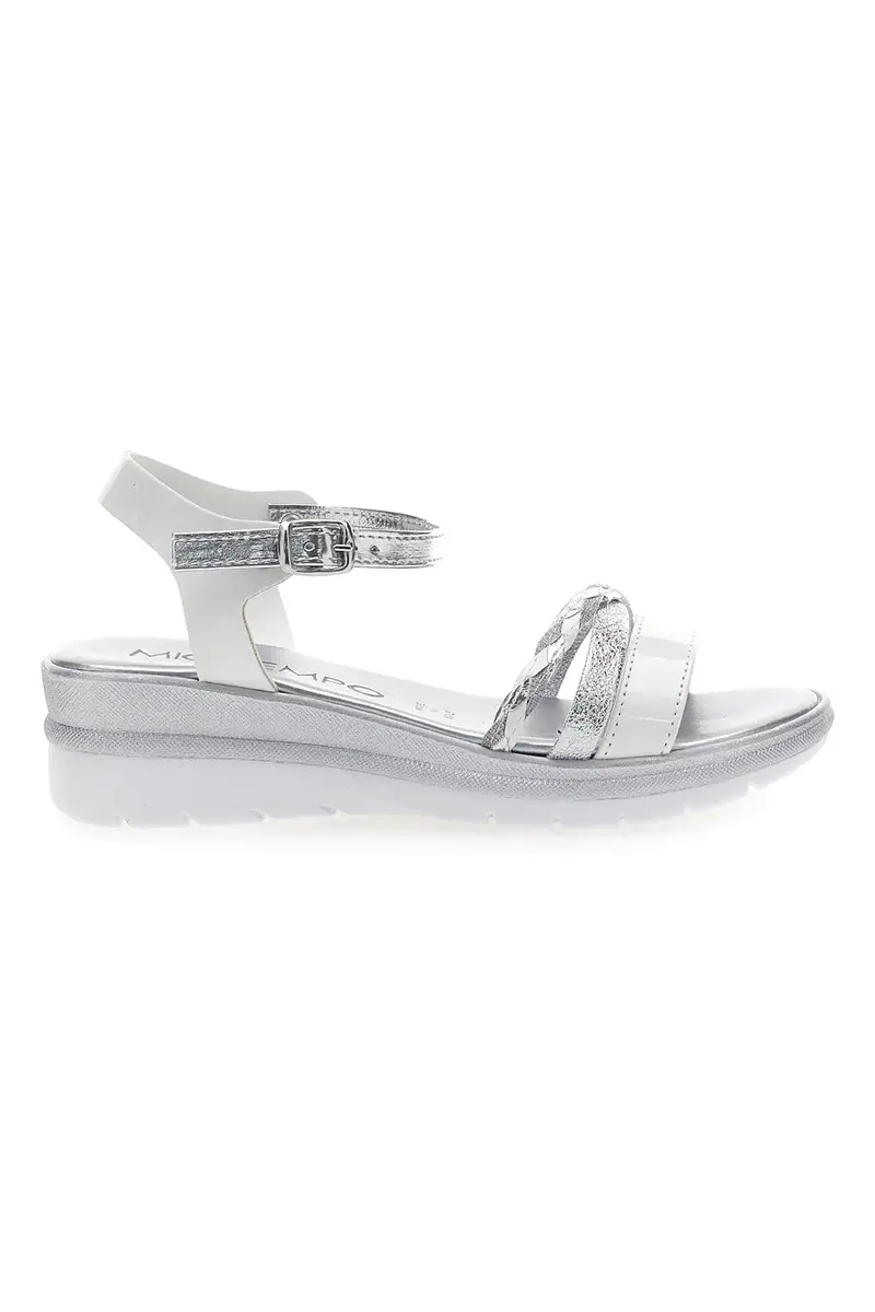 Sandali Bianchi e Argento con Platform Mio Tempo 2495