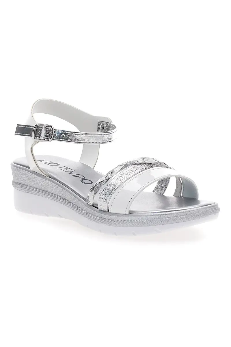 Sandali Bianchi e Argento con Platform Mio Tempo 2495 miniatura 2