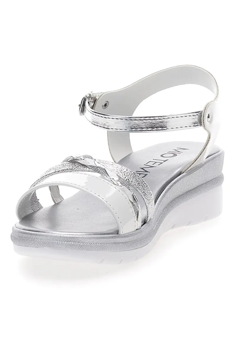Sandali Bianchi e Argento con Platform Mio Tempo 2495 miniatura 3