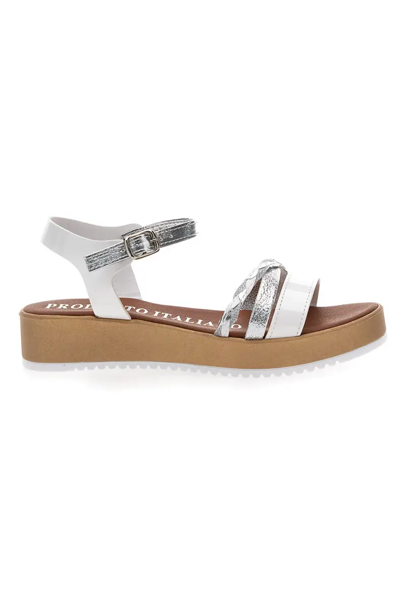 Sandali Bianchi e Argento con Platform Mio Tempo 4194