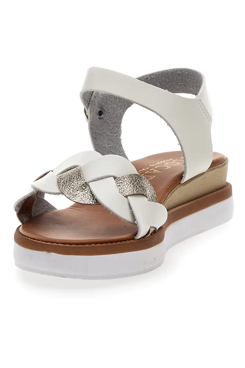 Sandali Bianchi e Platino Con Platform 4, 5 cm Plocadi 3007 miniatura 3