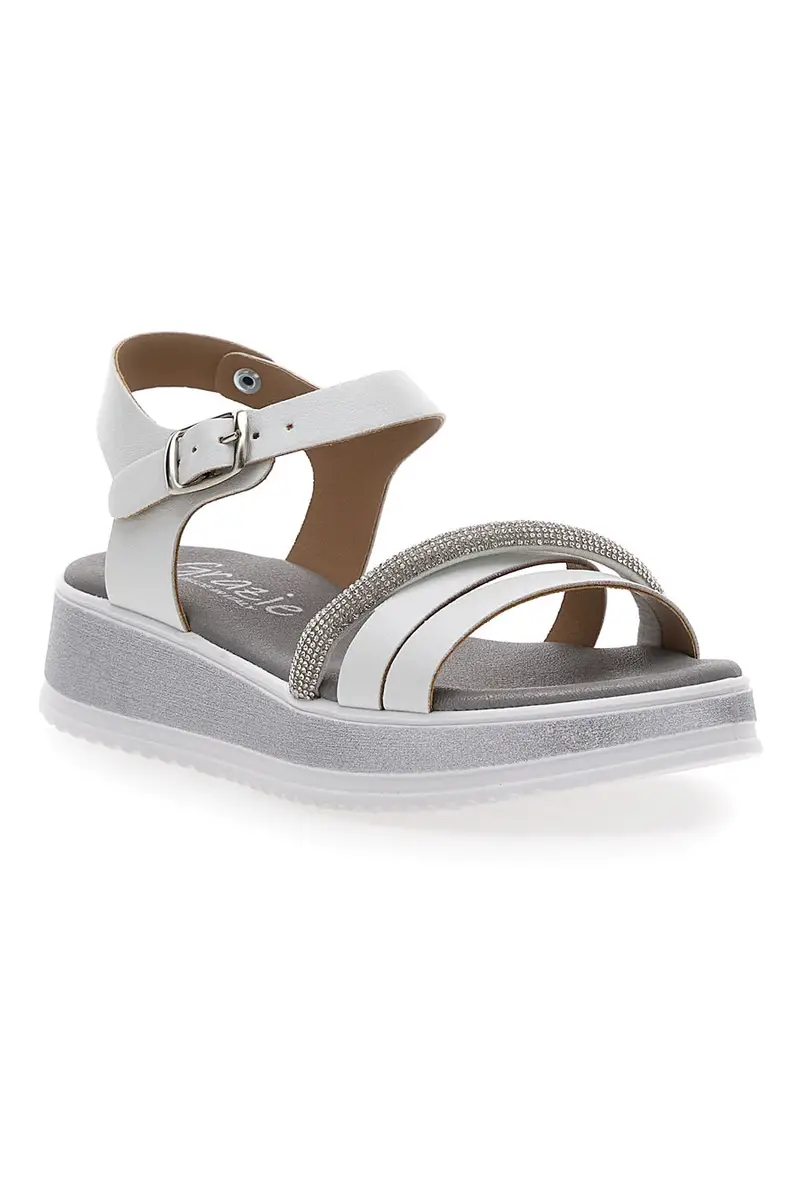 Sandali Bianchi Eleganti da Cerimonia Grazie Girl 11243104 miniatura 2