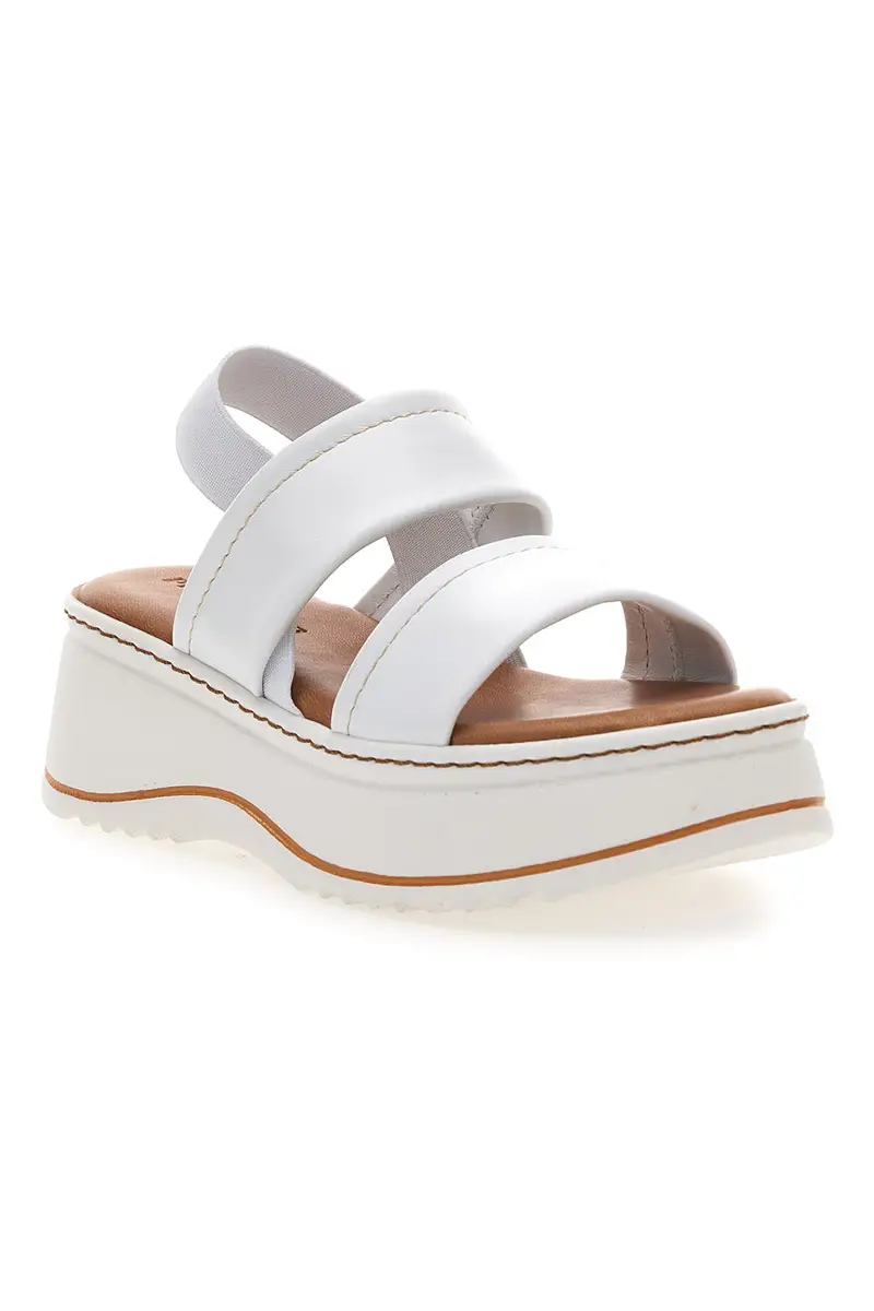 Sandali Bianchi in Pelle con Platform e Elastico Posteriore PITTARELLO 54874 miniatura 2