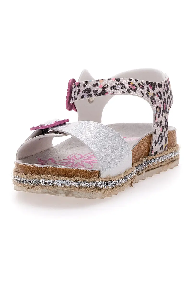 Sandali Bianchi Leopardati Con Cinturino Pitt Kids 14453 miniatura 3