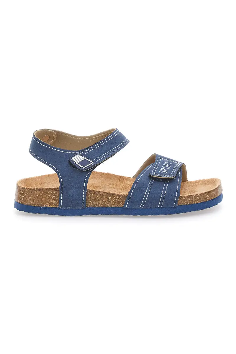 Sandali blu con doppio strappo e plantare in sughero PITT KIDS 14513