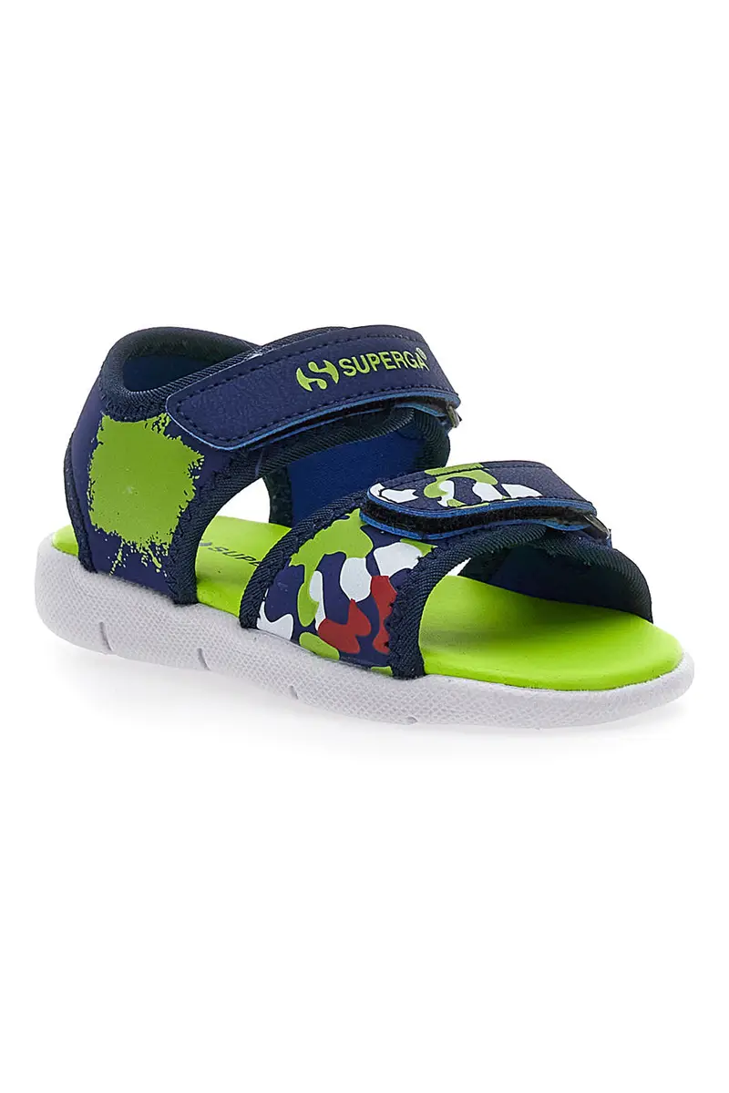 Sandali Blu e Lime con Fascia Regolabile con Velcro Superga 63820 miniatura 2