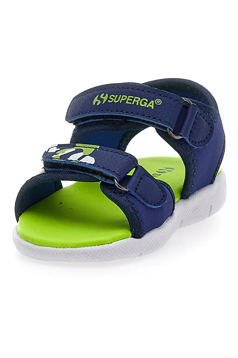 Sandali Blu e Lime con Fascia Regolabile con Velcro Superga 63820 miniatura 3