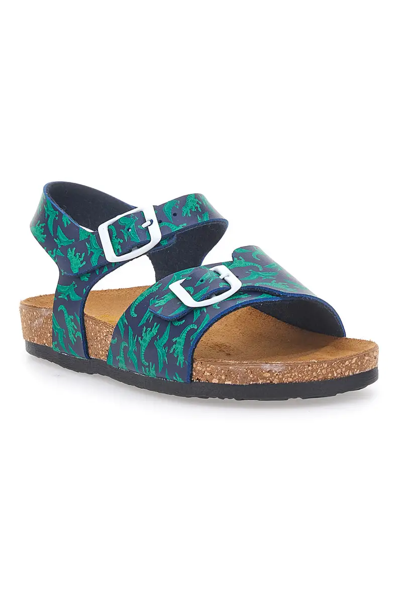 Sandali blu e verdi con stampa jungle e doppia fibbia PITTARELLO BIO 257A066SR miniatura 2